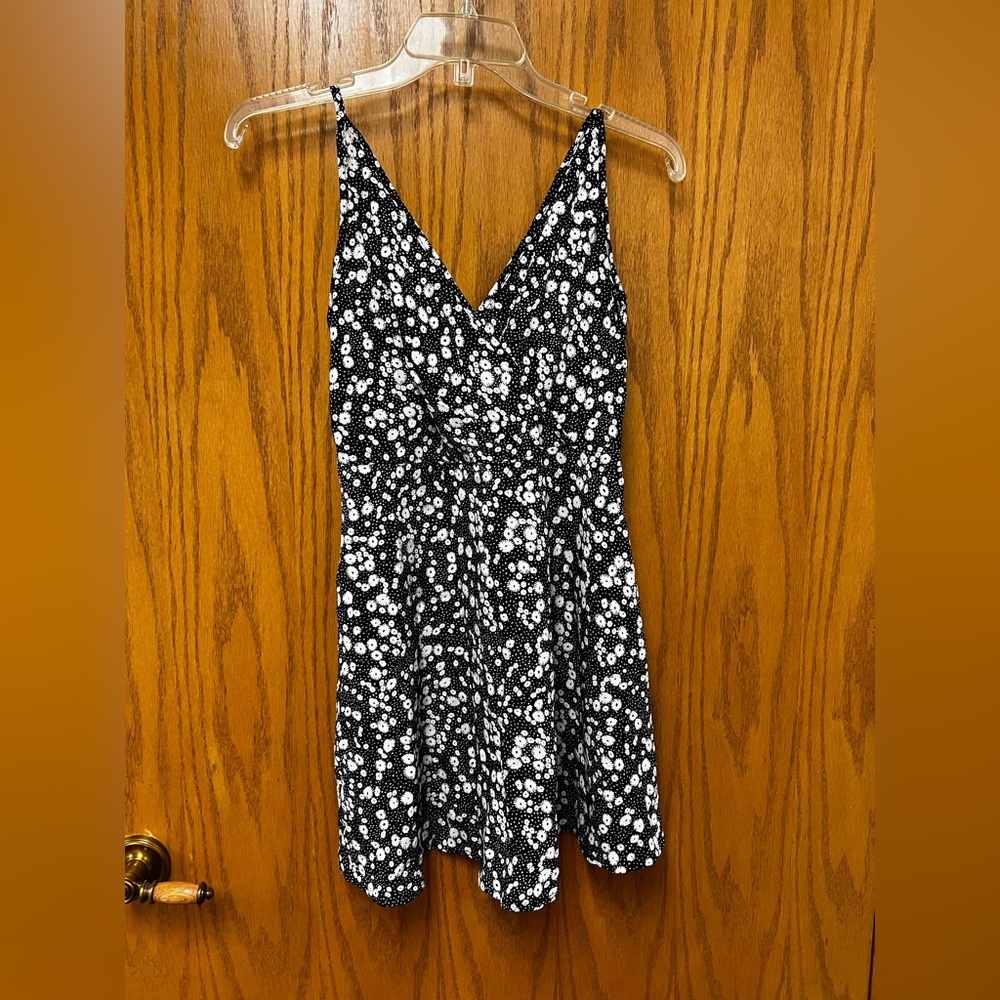 Little Black Dress with White Flowers